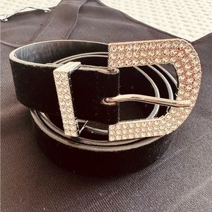 ZARA - Velvet belt - black - 85